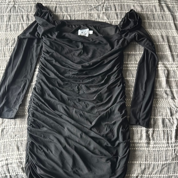 Princess Polly Black Ruched Dress - Picture 1 of 4